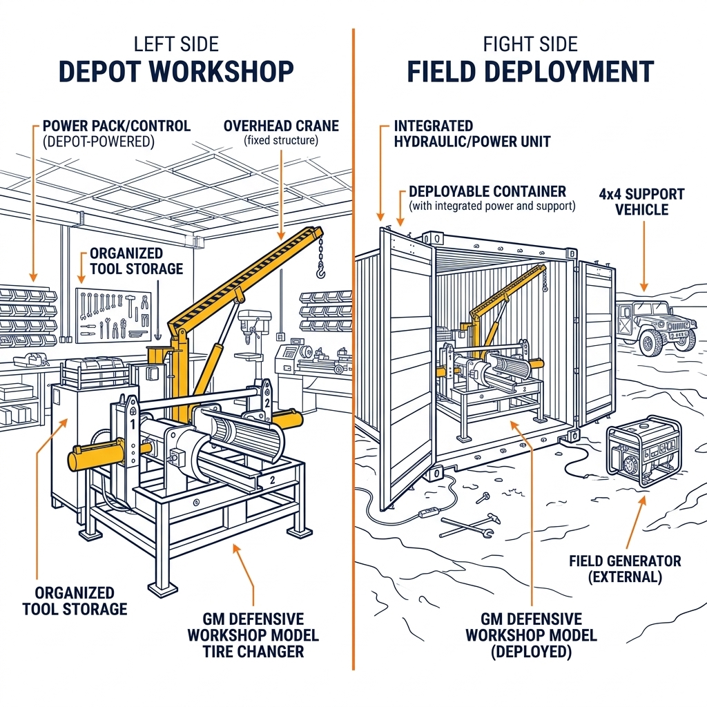 Depot workshop vs field containerized workshop comparison