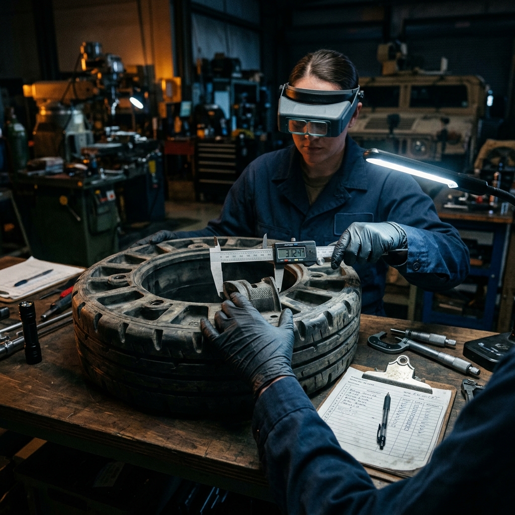 Run-flat insert quality inspection with precision measuring tools