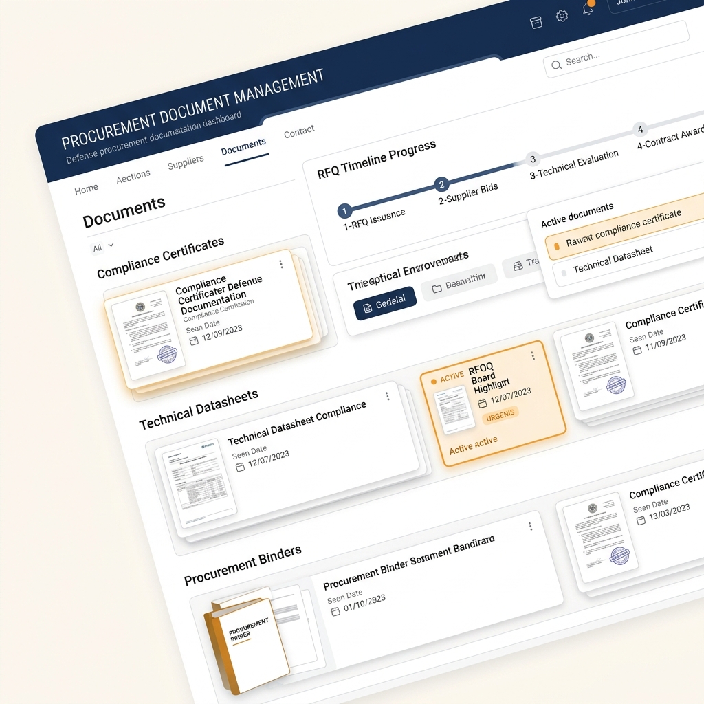 Procurement documentation management dashboard